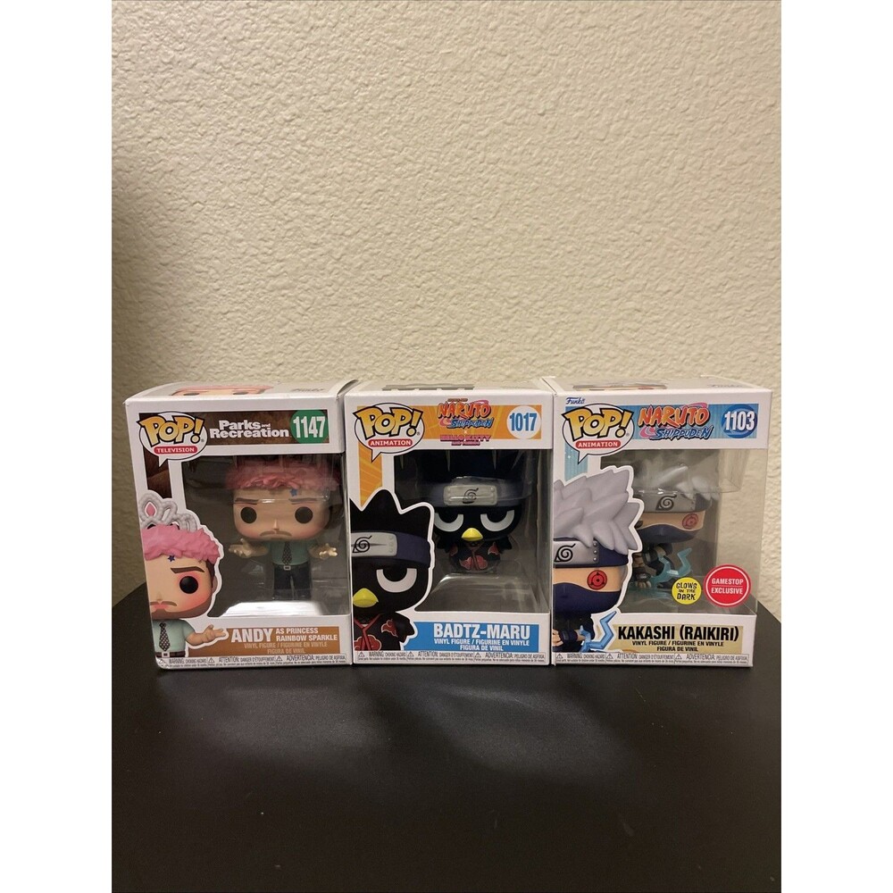 Funko Pop! Vinyl: Lot Of 3 Naruto Shippuden And Andy